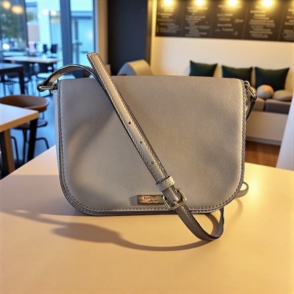 Kate Spade Cream Colored Crossbody Purse with 2 front pockets - Picture 1 of 8